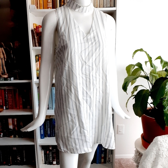 Sweet wonderer White Striped Mini Dress - Picture 1 of 8
